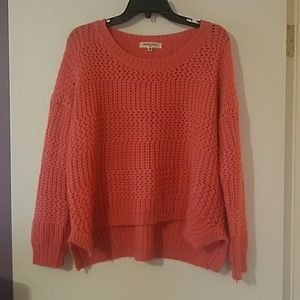 Rust pink coral knit sweater M/L Oxford circus
